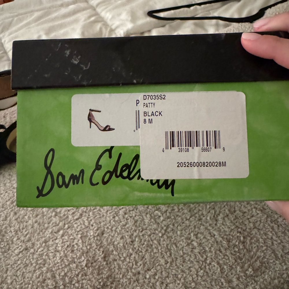 Sam Edelman Patti Black Patent Ankle-Strap Heeled Sandals - Picture 3 of 3